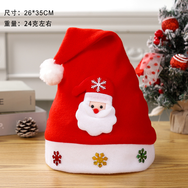 Chapeau de Noël en velours non tissé pour enfants de style ancien