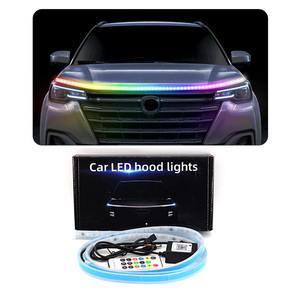 RGB LED Strip Hood Light Through-Type Auto Strobe ดัดแปลงไฟหน้ารถอัพเกรด1.2/1.5/1.8m ตกแต่งต้อนรับแสง - Product Image 1
