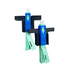 FTTH hızlı bağlayıcı SC/UPC Fiber optik hızlı bağlayıcı hızlı montaj konektörü uçak kafa <span class=keywords><strong>t</strong></span>-şekilli kare liman