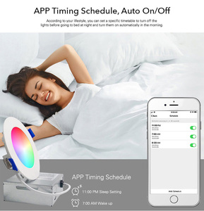 Akıllı WIFI 4 inç LED tavan ışık APP ve ses kontrolü RGBW LED gömme ışık Alexa/Googla ev ince Panel AYDINLATMA - Product Image 3