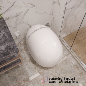 Yumurta şekli akıllı Wc tuvalet zemin üstü kase kolay temiz dayanıklı uzaktan kumanda gelişmiş çeşitli bide akıllı tuvalet içerir - Product Image 1