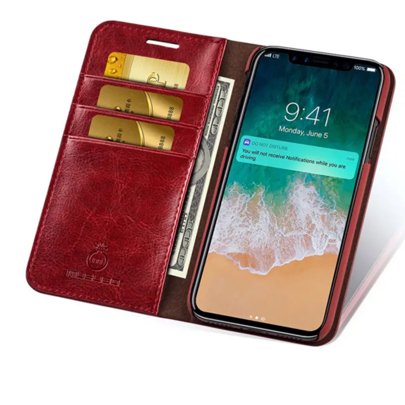 Luxury TPU Wallet soft cover For iPhone X Samsung Business Vintage Retro Flip Leather Case Stitching Anti-drop phone case