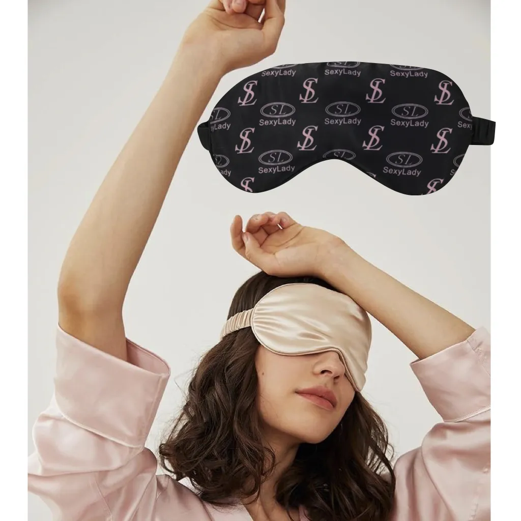 Maschera per gli occhi in seta di alta qualità all'ingrosso logo personalizzato maschera per gli occhi setosa per dormire