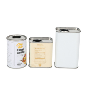 批发250毫升-500毫升矩形/圆形食品级金属罐，带盖，用于橄榄油/食用油包装容器 - Product Image 3