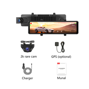 Đầy Đủ Màn Hình Cảm Ứng 3 Ống Kính Wifi Dash Cam HD 1080P Phía Sau Gương Đảo Lời Lái Xe Ghi Âm Cho Xe - Product Image 3