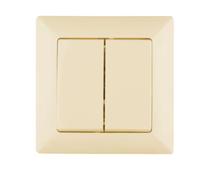 YAKI Nuevo diseño Forma cuadrada Estándar DE LA UE Control de luz resistente al fuego Botón Pulsador 2 Gang Interruptores de pared con función de luz nocturna