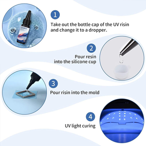 Mais recente Resina UV Cura Rápida Resina Crystal Clear Artesanato <span class=keywords><strong>DIY</strong></span> Jóias Fazendo Kit com Mini Lâmpada UV Dobrável