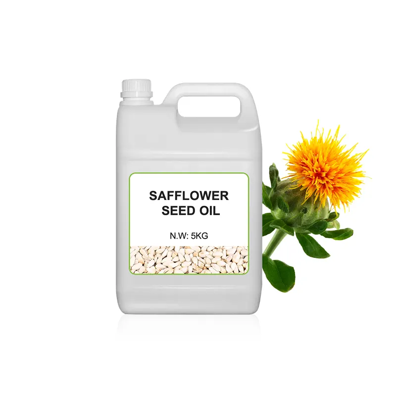 Minyak Tubuh Safflower perawatan kulit yang tidak diencerkan pijat OEM ODM ekstrak tanaman turunan untuk rambut wajah murni alami multi-fungsi 1kg
