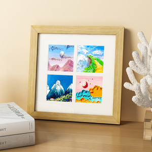 El yapımı DIY ahşap çerçeveler için çocuk kare dört saray kafes dokuz saray kafes yağlıboya dış çerçeve masa fotoğraf - Product Image 4