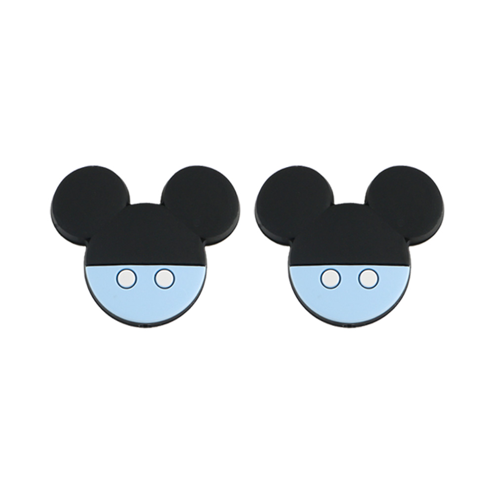 Perle focale en silicone pour souris, bleu pastel SA17-Q