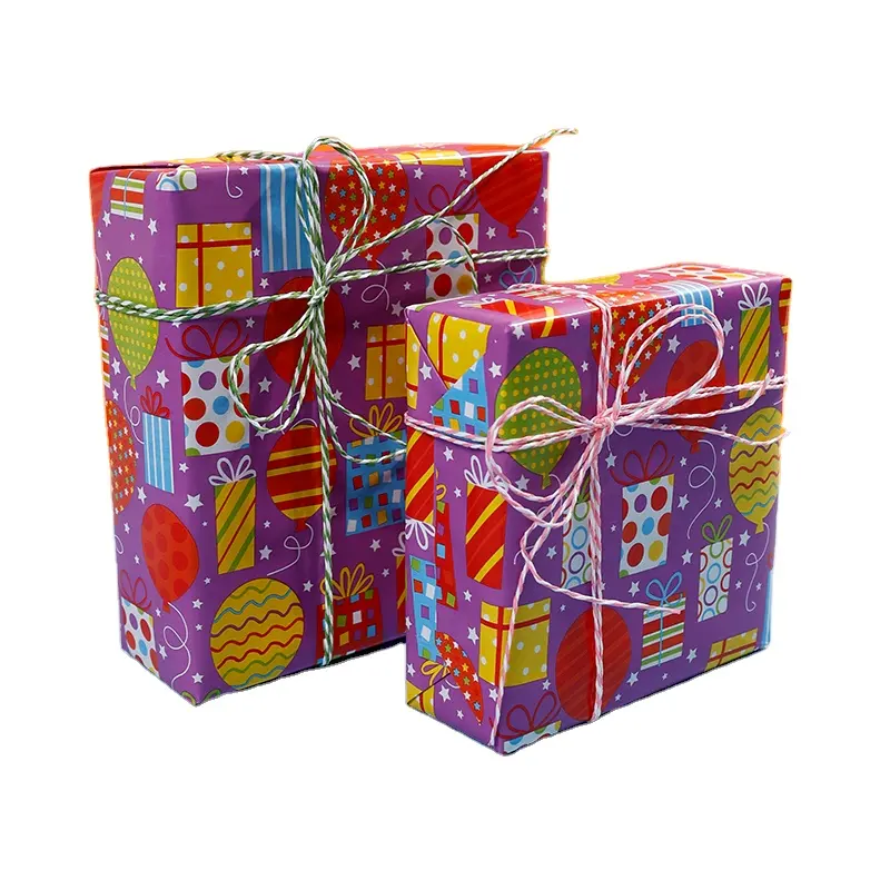 New Design Kids Birthday Printing Gift Wrapping Paper 43*300 cm Roll Christmas Everyday Wrap Craft Paper Packing