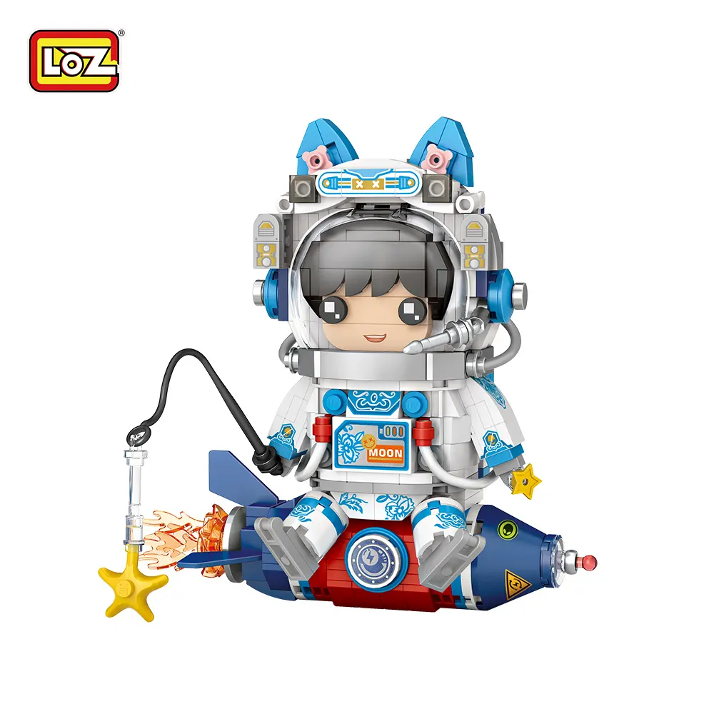 LOZ blocca i giocattoli di assemblaggio degli astronauti in porcellana blu e bianca per i giocattoli dei blocchi di costruzione dei bambini