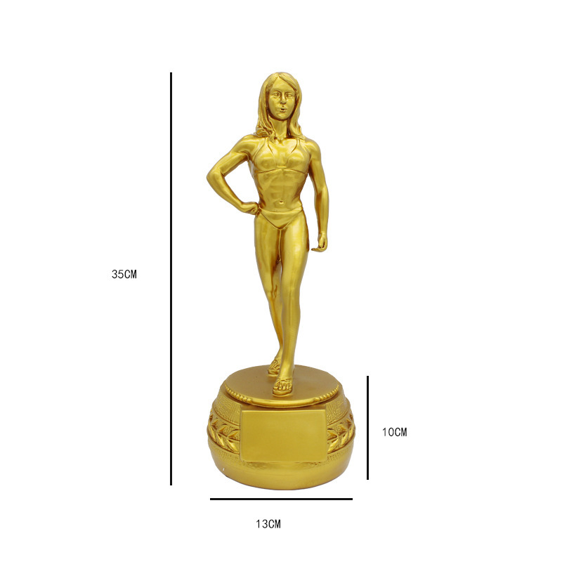 Trofeo de culturismo femenino de 35 cm.
