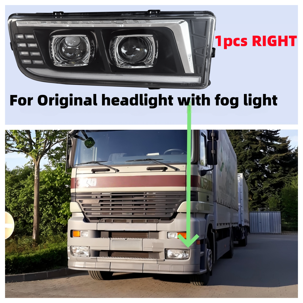 1 pièce Droite avec antibrouillard