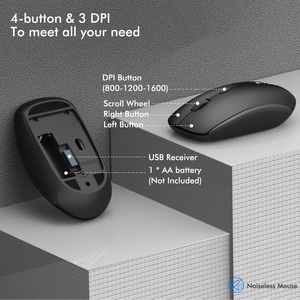 Teclado silencioso y ratón inalámbrico de 2,4G, conjunto combinado de mini teclado de tamaño completo para ordenador, portátil y PC de escritorio - Product Image 4