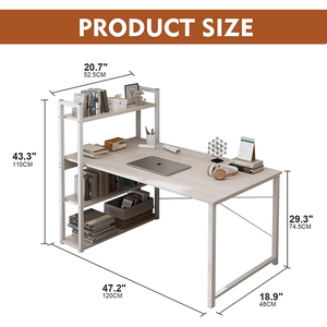 Sky-Touch Reversible 4-Tier nghiên cứu kệ sách lưu trữ dễ dàng lắp ráp nhà PC Bàn với góc kệ - Product Image 3