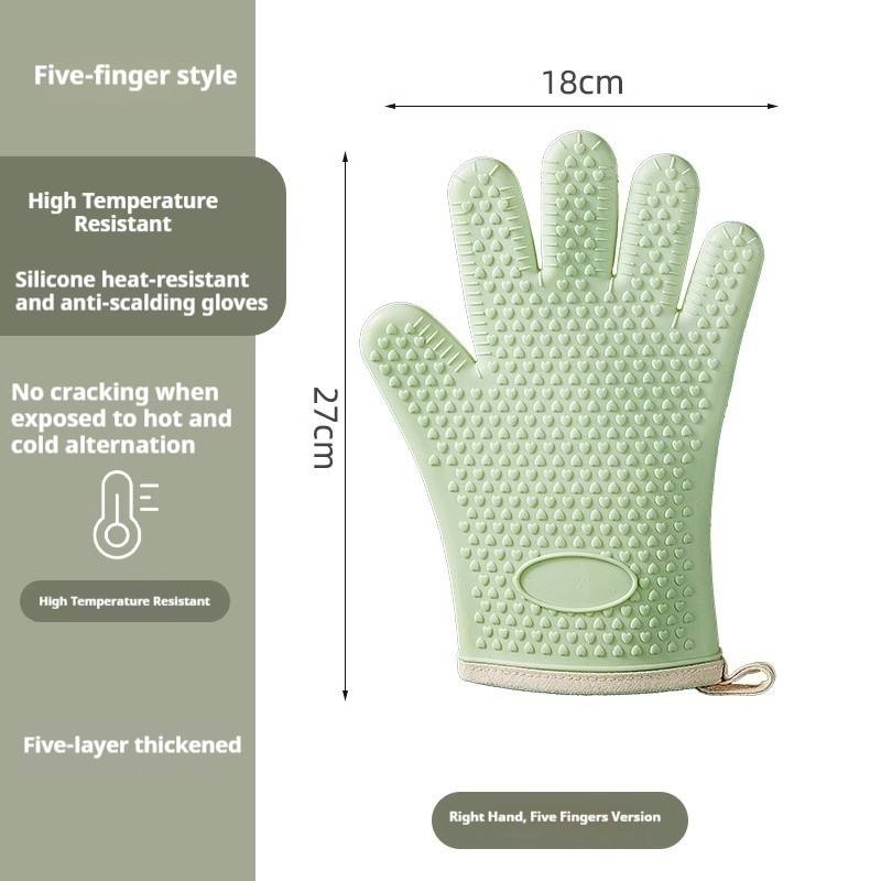 Maniques de four en silicone résistant à la chaleur à 5 couches (main droite)