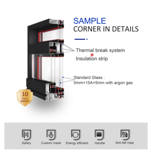 HANNOVER sürgülü pencereler özel çift camlı pencereler çerçeve sürgülü pencereler 3 ev odası için çok kanallı sızdırmazlık penceresi izler - Product Image 3
