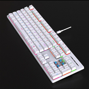 Piezas de PC portátil Teclado tipo C 104 Key Feel RGB LED Retroiluminado Gaming Keycap Teclados de computadora mecánicos