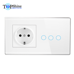 Topshine 147型模块化多功能1至4组智能触摸开关，带欧盟16A电源插座 - Product Image 5
