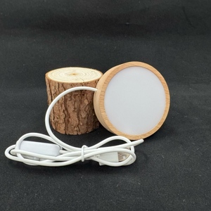 8cm Round Wooden LED Night Light Base <strong>Multi</strong>-Color 3D Glowing Crystal Ball <strong>Lamp</strong> With Troffer Light <strong>Shade</strong> - Product Image 2