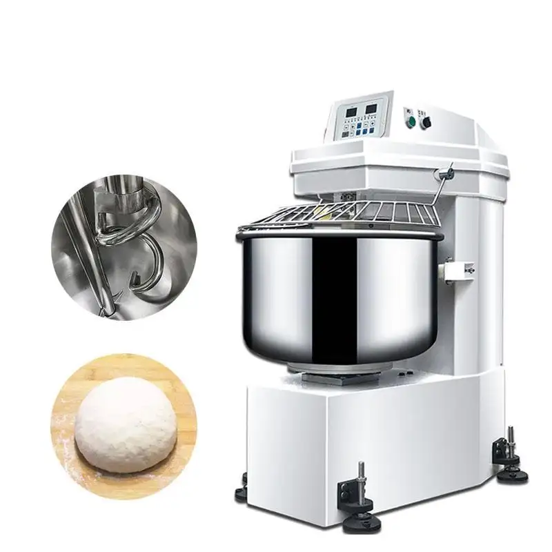 Mezclador de masa en espiral de harina de trigo automático para panadería comercial industrial granjas 15kg 25kg 50kg 75kg 100kg masa de pan