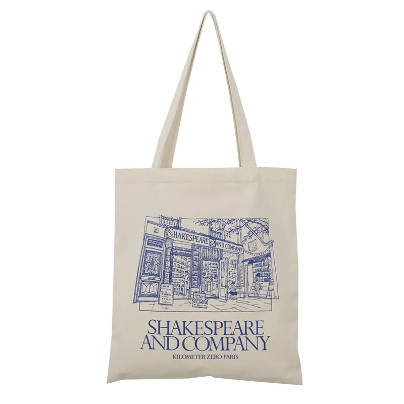 Pocket Inside Tote Shoulder Bag Dual Purpose Custom Printing 12オンスCotton Canvas Tote Bag