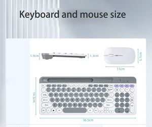 Juego de teclado y ratón BT inalámbricos de modo dual OEM Juego de miniteclado y ratón recargable de alta calidad - Product Image 6