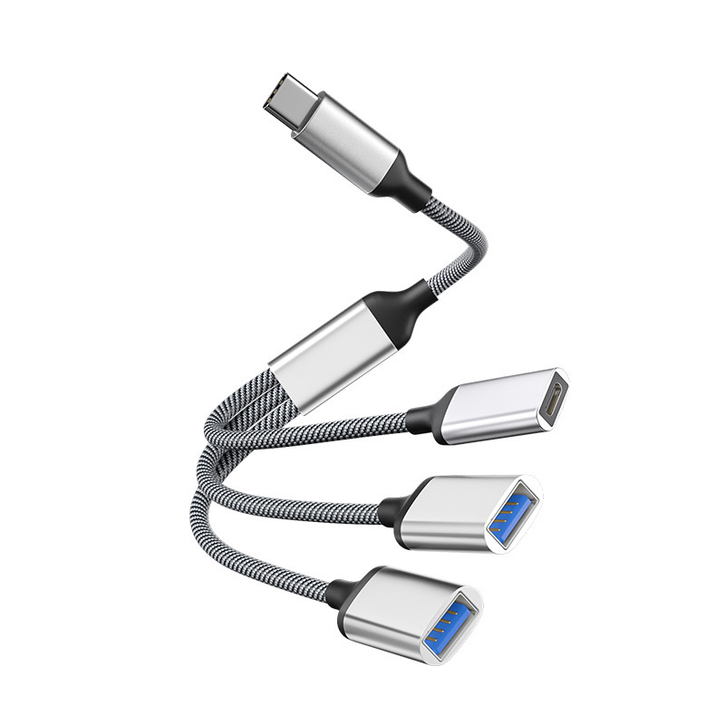 Type-C to USB 1-in-3 60W (Silver)