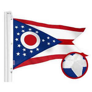 UD2 for G128 <strong>Ohio</strong> for State Flag 6x10 Ft StormFlyer Series Embroidered 220GSM Spun Polyester <strong>Ohio</strong> OH State Flag Embroidered - Product Image 1