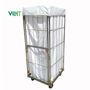 Galvanizli çelik katlanır otel haddeleme çamaşır arabası arabası