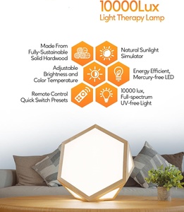 最新设计木框光疗灯3 CC悲伤光太阳能灯，带定时器记忆功能licht therapie lampe - Product Image 3
