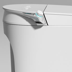 リモコン付き細長いスマートビデトイレ事前ガラスLEDスクリーン付きワンピーススマートトイレ