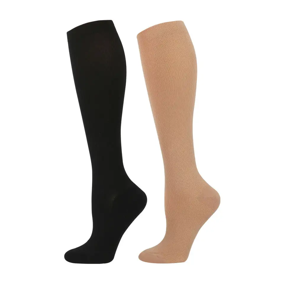 Unisex uzun tüp bakır sıkıştırma çorap ağrı kesici çorapları 15-20 mmHg naylon spor diz üstü çorap