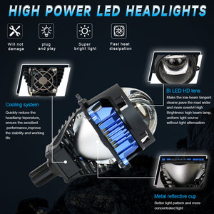 JHS uzun parlaklık 120 led projektör W Bi projektör Lens car hi lo işın 3 inç led lazer projektör bi için araba - Product Image 6