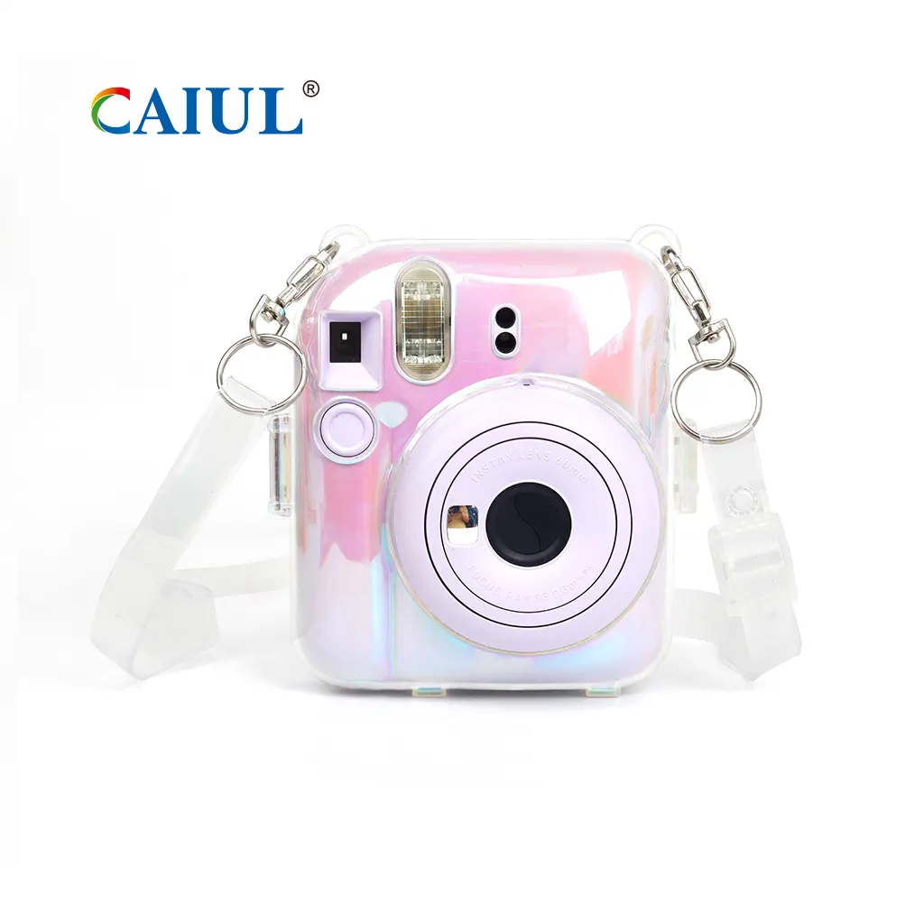 กระเป๋าป้องกันพิมพ์ลายสีรุ้งเคสกล้องสำเร็จรูปสำหรับ fujiflim Instax Mini 12