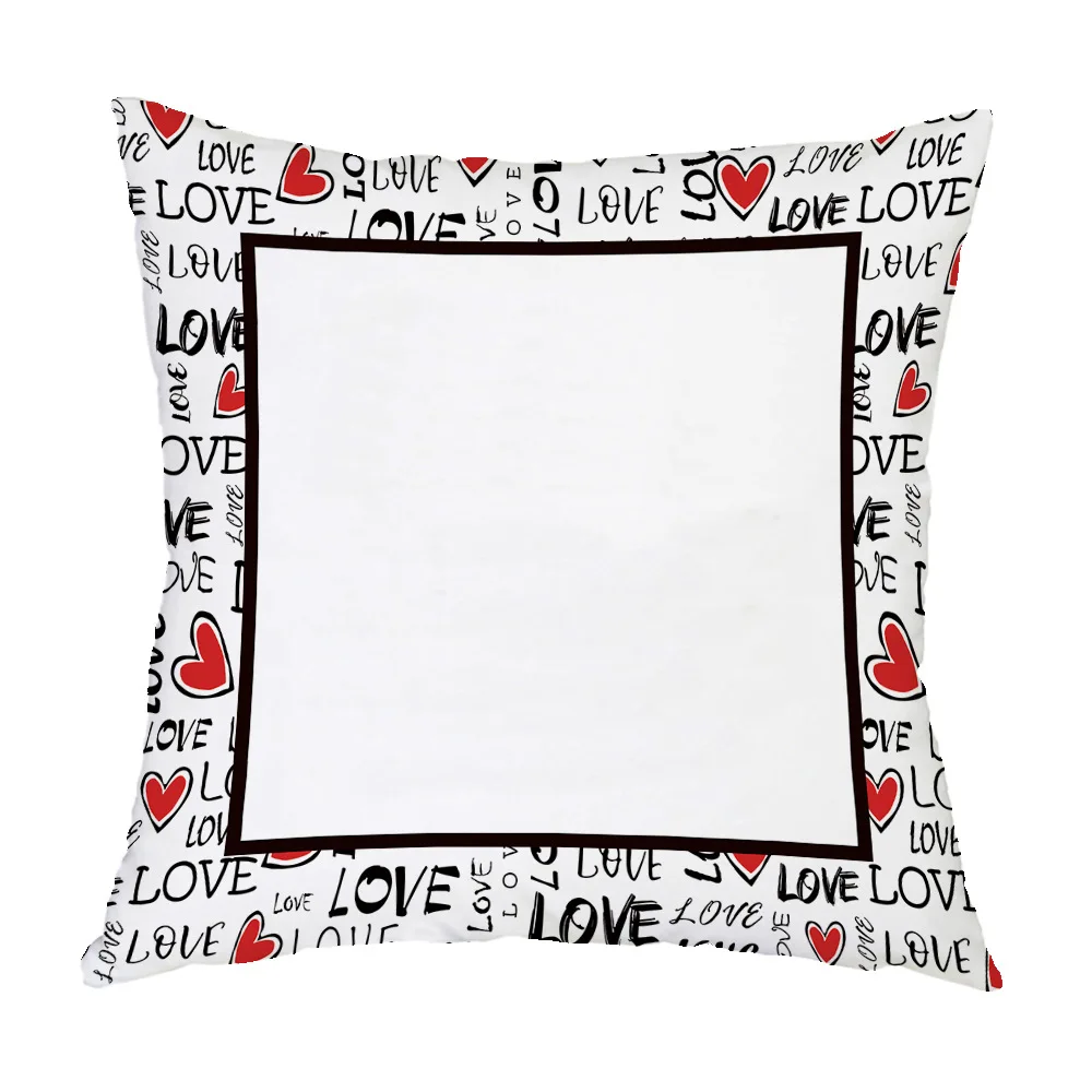 45*45CM High quality heat press polyester blanks sublimation 6 panel pillow case cover