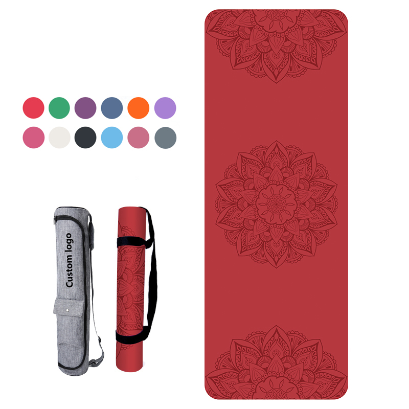 Tapis de yoga en PU - rouge
