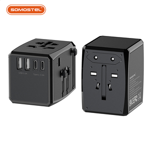 世界旅行适配器，带2个USB + 2个Type-C国际一体化全球通用，带Usb和c型美国/欧盟/英国/非盟 - Product Image 1