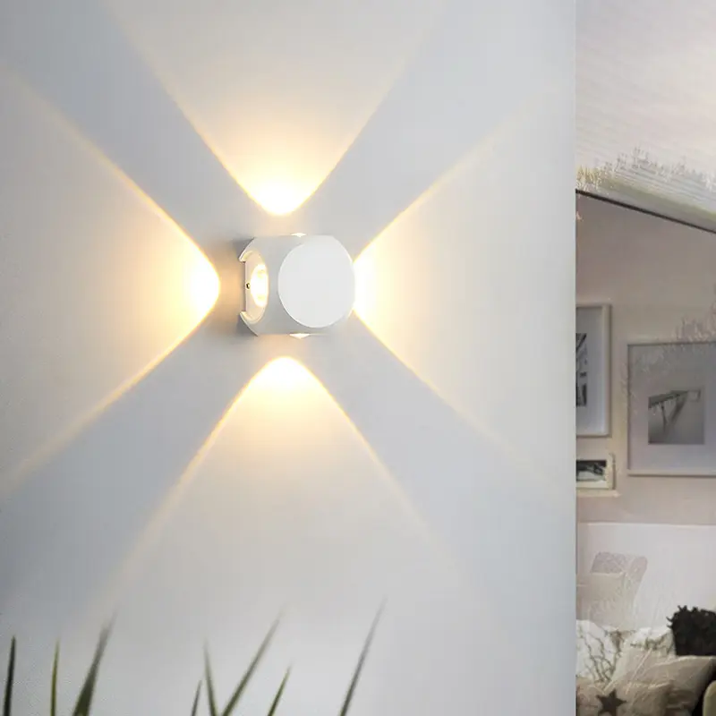 도매 현대 야외 벽 램프 거실 침실 4W 흰색 벽 아래로 조명 비품 장식 방수 벽 램프