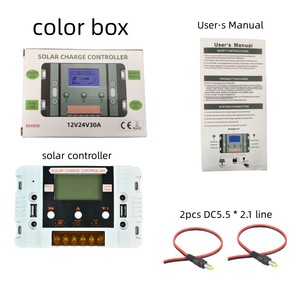 12V/24V ROHS Сертифицированный контроллер солнечного заряда с ЖК-дисплеем ручной PWM MPPT технология 30A Емкость