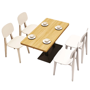 Nhà hàng thức ăn nhanh bàn thương mại đặt căng tin hiện đại phục vụ tòa án thực phẩm bàn ăn và ghế nhựa màu có sẵn - Product Image 6