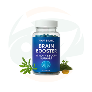 Viên nang bổ não chất lượng cao, tăng cường tập trung & trí nhớ - Thuần chay tự nhiên, 60 viên, hỗ trợ tăng cường trí não - Product Image 1