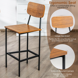 柜台高度桌和4个酒吧凳5件套工业餐桌 - Product Image 6