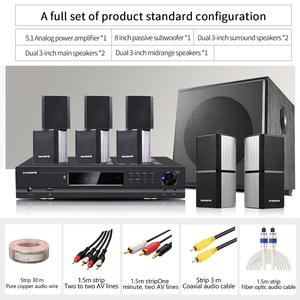 Mini 5,1 sistema de sonido de cine en casa 3D envolvente USB/TB/fibra/Coaxial 5,1 amplificador envolvente combinado sistema de altavoces satelitales - Product Image 2