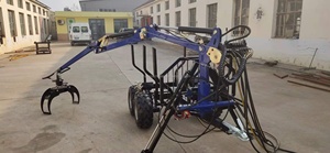 ATV Log Loader Trailer Small Utility Forest Wood <strong>Timber</strong> Trailers with Crane Grapple for Tractor Attachment - Product Image 2