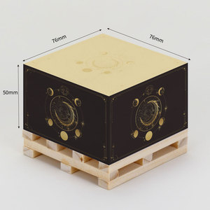 Venta al por mayor 76*76*50 MM Cubo de papel autoadhesivo bloque de notas adhesivas con logotipo rojo impreso para promociones característica paleta de madera - Product Image 2