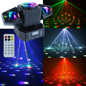 WUZSTAR 4-en-1 Cabeza móvil LED Cadena de luces Control remoto Luces de escenario DMX Láser para Bar KTV DJ Disco Fiestas y actuaciones - Product Image 4