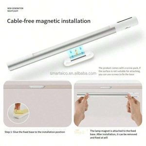 Sensor de movimiento debajo de las luces del Gabinete Ángulo ajustable Carga USB inalámbrica Temperaturas de 3 colores con pantalla digital - Product Image 2