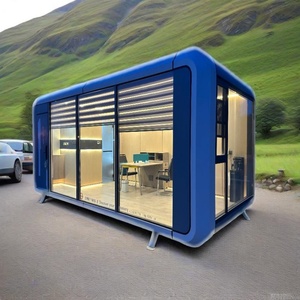 Steel and Glass <strong>Houses</strong> Modern <strong>Fashion</strong> Luxurious Camping Prefabricated Space Capsule with Intelligent System - Product Image 1